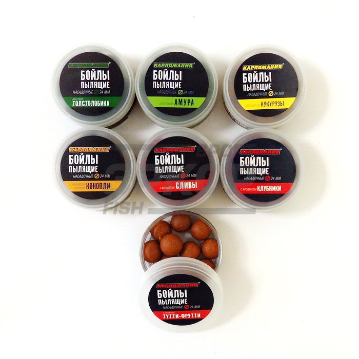 Бойлы пылящие Карпомания с ароматом 24 мм 100 г банка (х7) — купить в ...